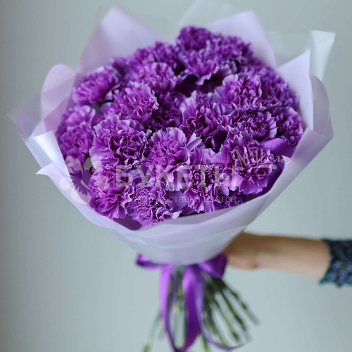 Букет из 35 фиолетовых гвоздик Премиум