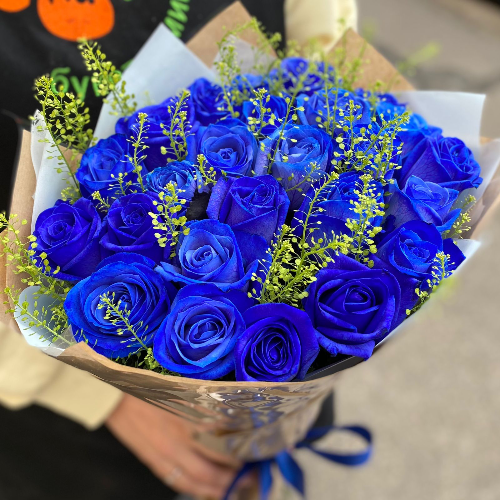 Букет из 25 синих роз