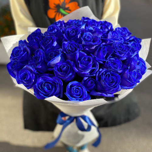 Фотография Букет синих роз "Сапфир" - 11 роз