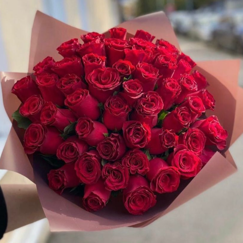 Букет из 51 красной розы "Эквадор"