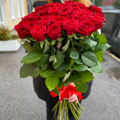 Фотография Букет красных роз VIP (70 см) - 15 роз