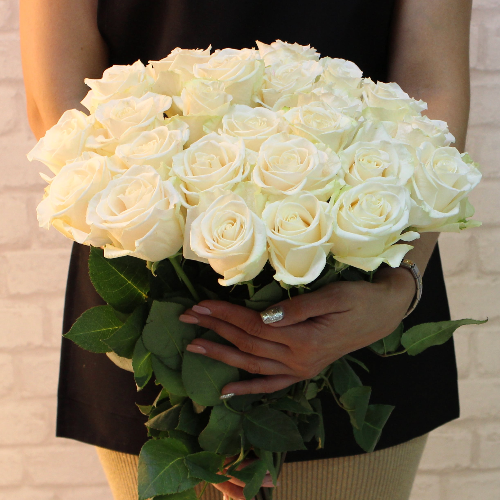 Фотография Букет из белых роз "Венделла" - 11 цветков