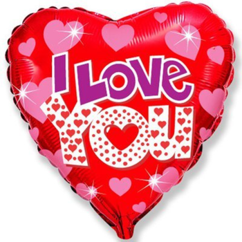 Фотография Шар яркий в форме сердца "I love you" 1202-2043 
