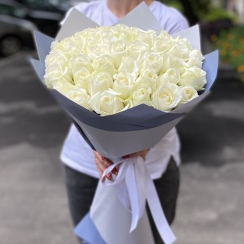 Букет из белых высоких роз VIP