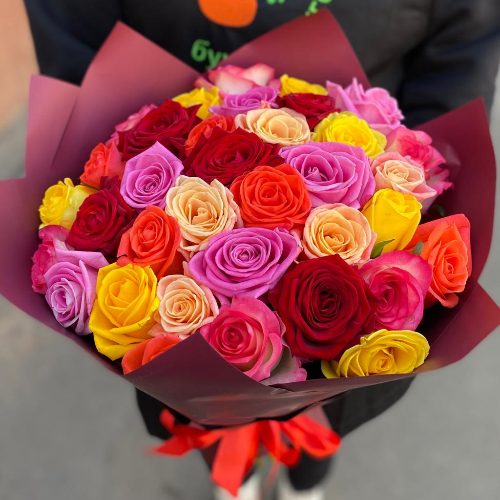 Фотография Букет из 35 роз "Яркие эмоции" 