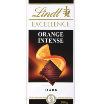 Фотография Шоколад Lindt Excellence горький с кусочками апельсина и миндаля 