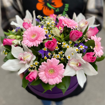 Фотография Коробка с цветами "Жемчужина" 