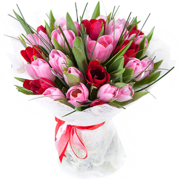 Фотография Букет тюльпанов микс "№2" - 19 цветков