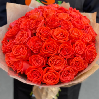 Фотография Букет из 51 оранжевой розы 40 см 