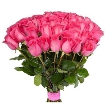 Фотография Букет из розовых роз "Топаз" - 25 цветков