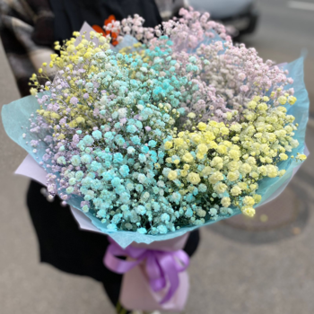 Фотография Букет из крашенных гипсофил - 5 цветков