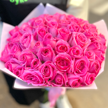 Фотография Букет из 51 розовой розы 40 см 