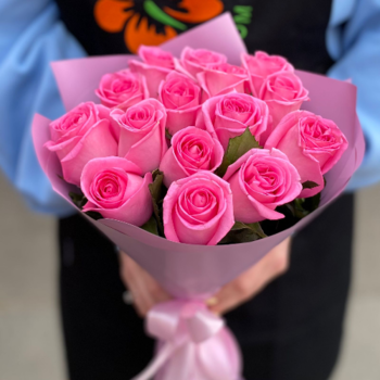 Фотография Букет из 15 розовых роз 