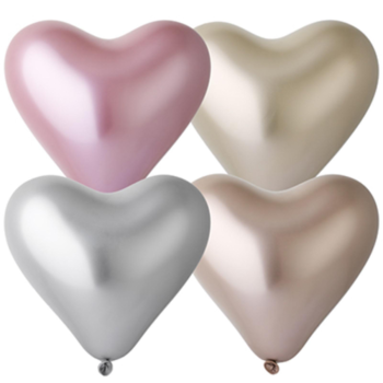 Фотография Шары в форме сердца хром "Shiny ассорти" - 3 шара