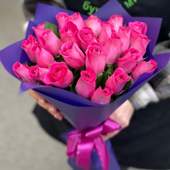 Фотография Букет из 25 розовых роз "Кения" 