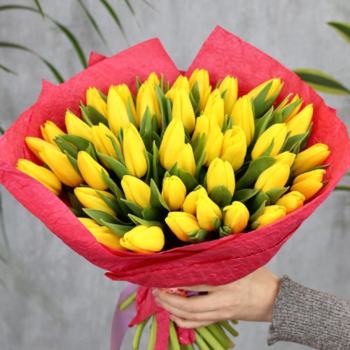 Фотография Букет из 51 желтого тюльпана 