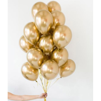 Фотография Воздушные шары Gold хром 1102-1752 - 3 шарика