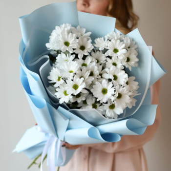 Фотография Букет "Белых хризантем" - 5 цветков