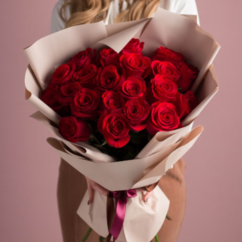 Фотография Букет из 21 красной 'эквадорской розы Premium 