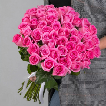 Фотография Букет из 51 розовой розы (Эквадор) 50 см 