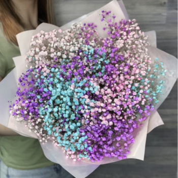 Фотография Букет из крашеных гипсофил - 7 цветков