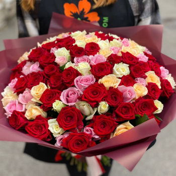 Фотография Букет из 101 розы Микс 