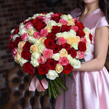 Фотография Букет из 101 розы "4 сезона" 