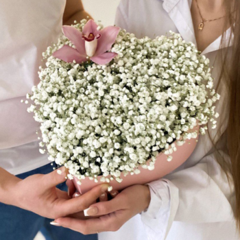 Фотография Сердце из цветов "Облако" 