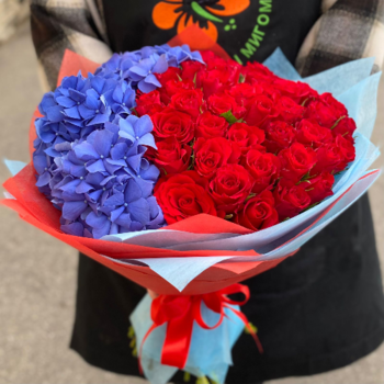 Фотография Букет "Гортензии и розы" 