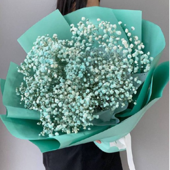 Фотография Букет крашеных гипсофил "Тифани" - 9 цветков