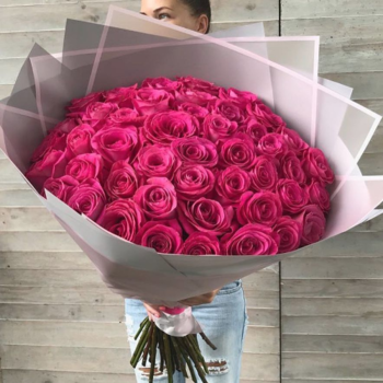 Фотография Букет 51 розовая роза 