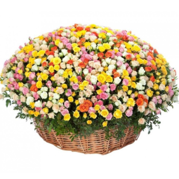 Фотография Корзина из 201 кустовой розы 