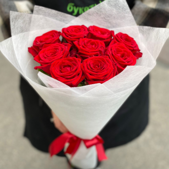 Фотография Букет 9 красных роз 