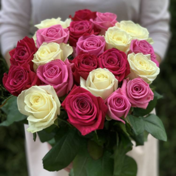Фотография Букет из 19 роз микс 