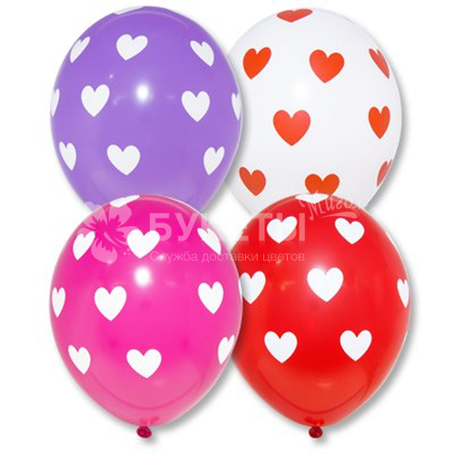 Воздушные шары с сердечками 1103-1554