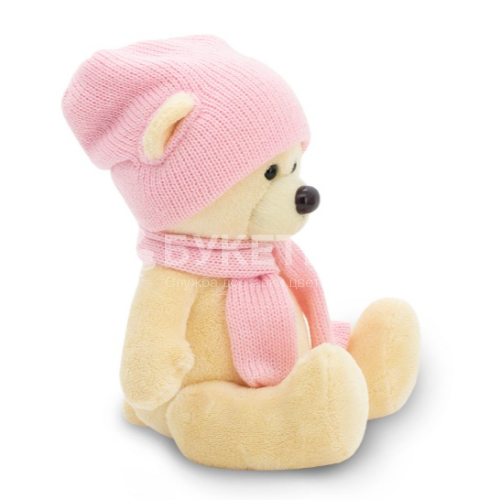 Медведь Топтыжкин желтый в шапке и шарфе