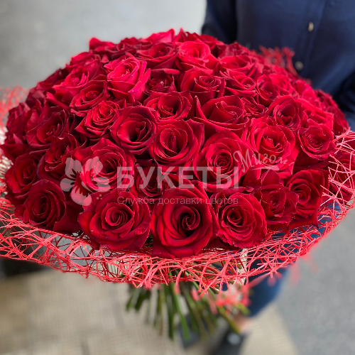 Букет 51 красная роза "Голландия"