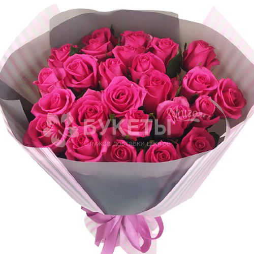 Букет 25 розовых роз Breezer