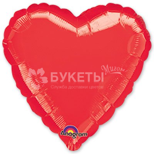Воздушный шар сердце металлик 1204-0034