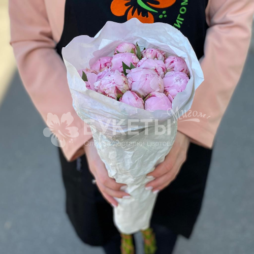 Розовые пионы (15 шт)
