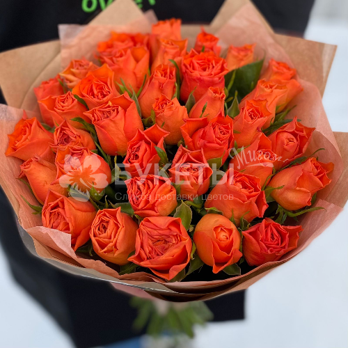 Букет из 35 оранжевых роз "Кения"