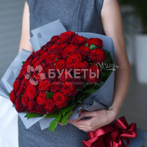 Букет из красных роз "Элит" (60 см)