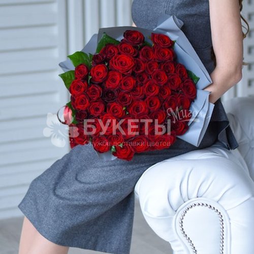 Букет из красных роз "Элит" (60 см)