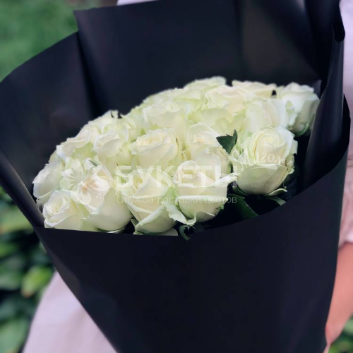 Букет из 25 белых роз "Эквадор"