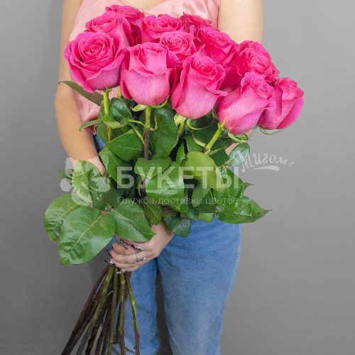 Букет из 11 розовых роз "Топаз" 60 см