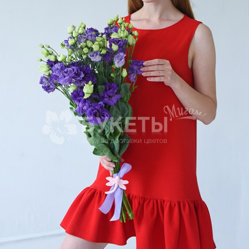 Букет из 3 фиолетовых эустом