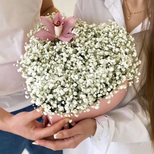 Сердце из цветов "Облако"