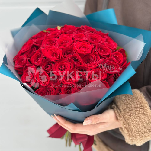 Букет из 51 ароматной красной розы "Ред"