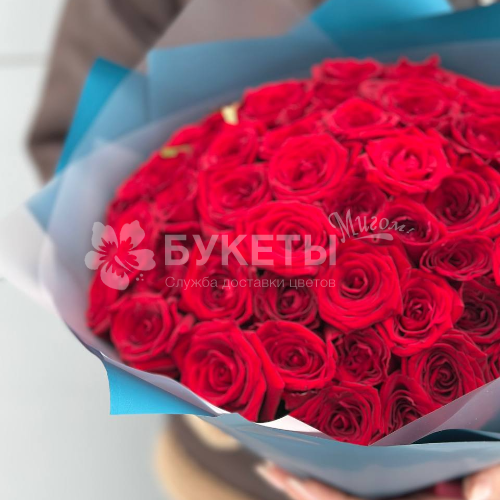 Букет из 51 ароматной красной розы "Ред"