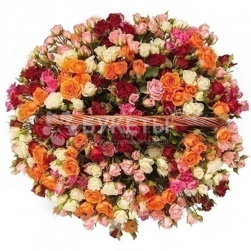 Корзина с кустовой розой "Престиж"